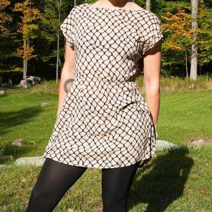 Pinkyotto cream and navy patterned minidress